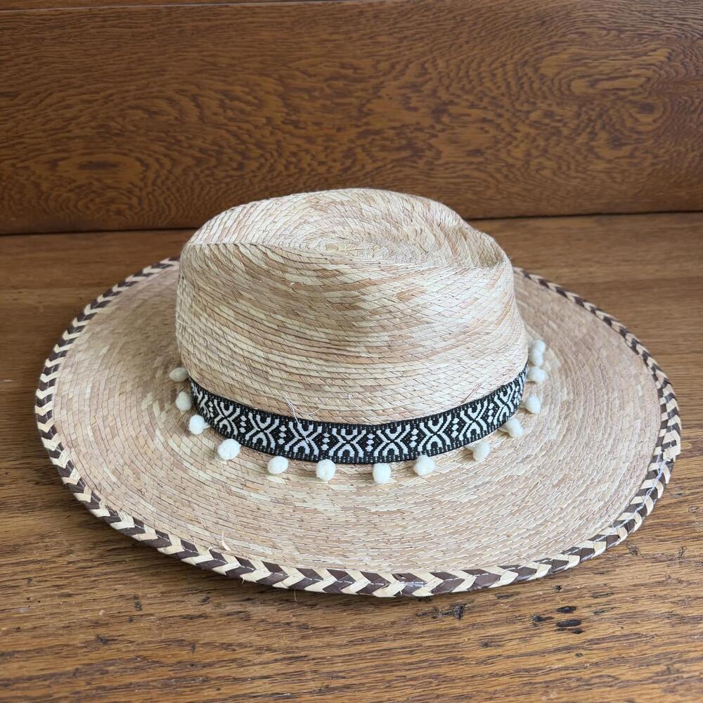Handmade Boutique Straw Wide Brim Sun Hat Summer Boho Panama